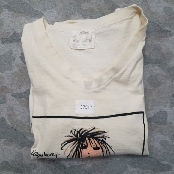 Vintage Listen Honey Top Womens One Size Made In USA Short Sleeve Single Stitch - Picture 13 of 13